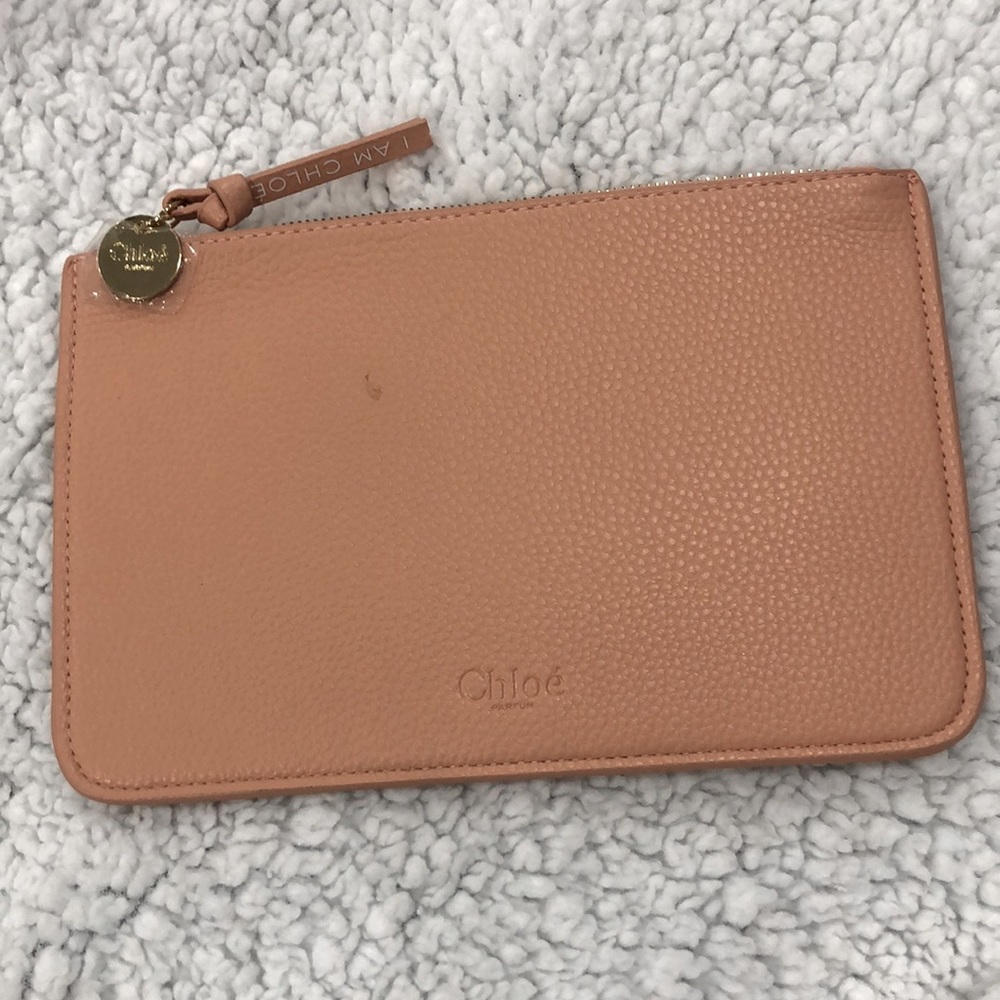 Authentic Chloe parfums peach pastel pouch